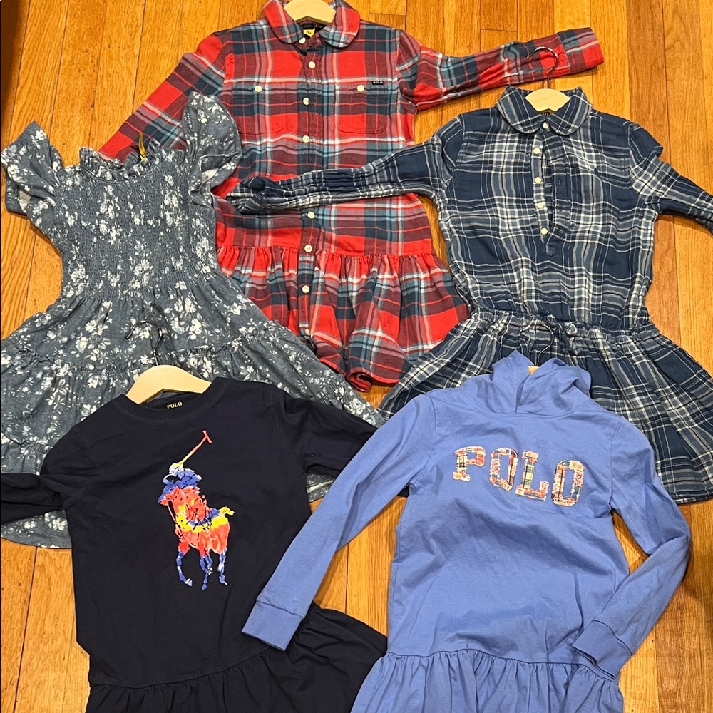 6-Ralph Lauren Kids Dresses in pink , Blue, and navy blue